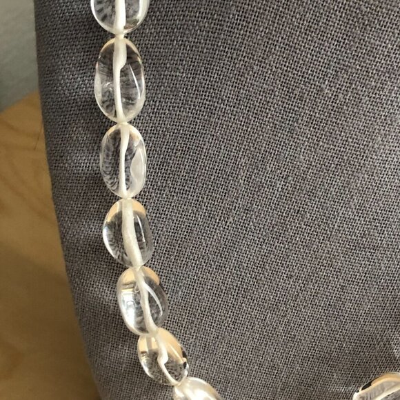 Custom Clear Glass Abstract Teardrop Beaded Choker Necklace - Picture 2 of 5